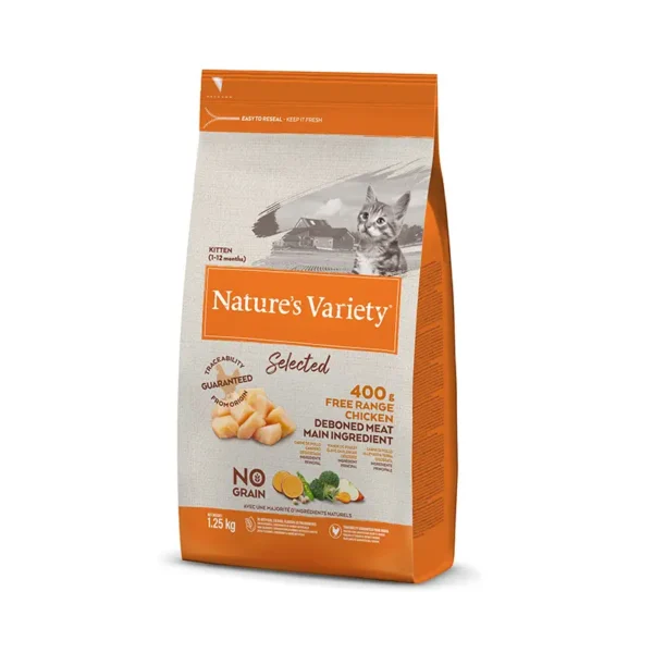 Nature’s v selected feline kitten pollo 1.25k - alimento seco saludable para gatos