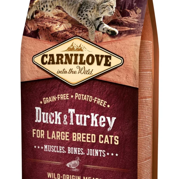 Carnilove feline adult large pato y pavo 6kg - alimento seco saludable para gatos adultos grandes