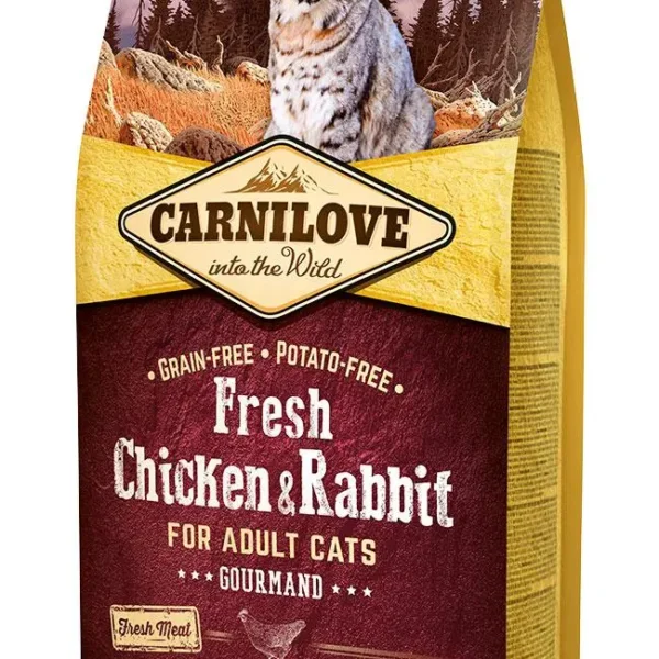 Carnilove feline adult fresh pollo y conejo 6kg - alimento seco saludable para gatos adultos