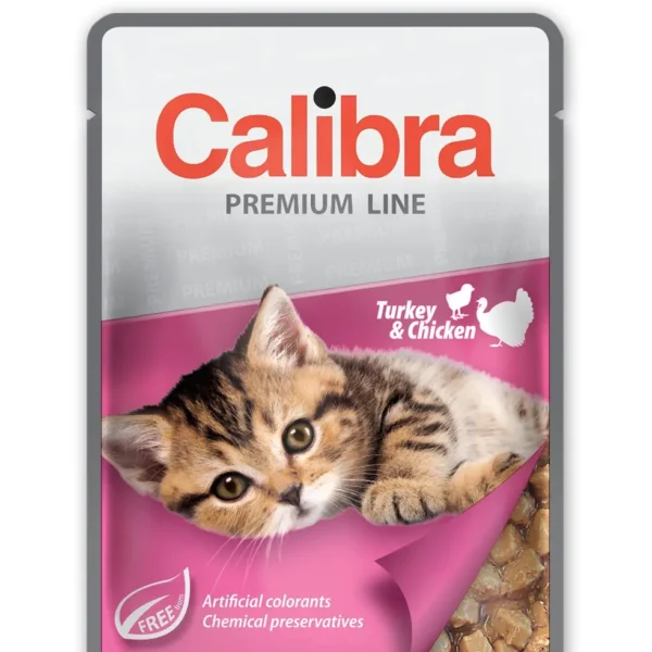 Calibra cat kitten pouch pavo pollo - comida húmeda para gatitos 24x100g - tiernos bocaditos en salsa de pollo y pavo