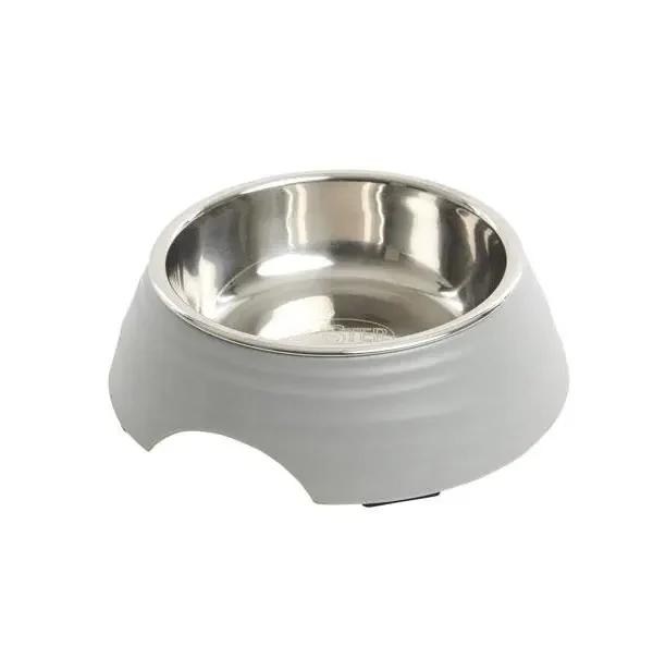 Buster comedero melamina gris c/bol acero inox 160ml kruuse
