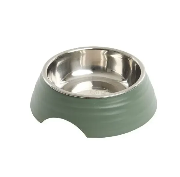 Buster comedero melamina verde c/bol acero inox 700ml kruuse