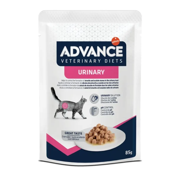 Pack de 12 sobres advance vet feline urinary 85g: salud óptima para gatos