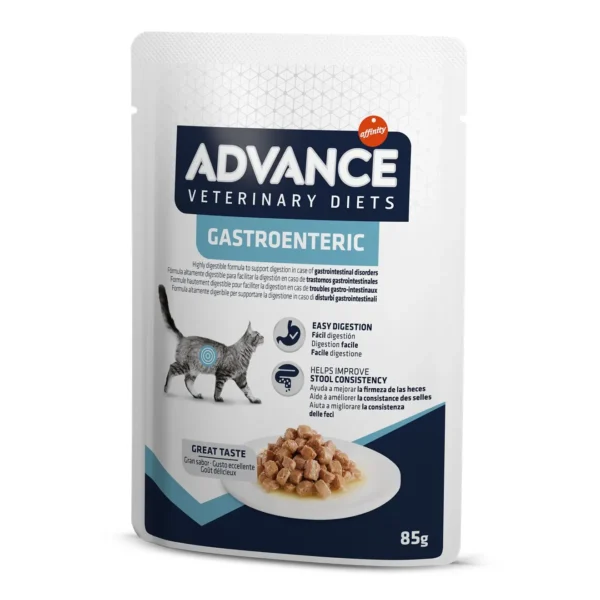 Advance vet feline gastroenteric: pack 12 sobres 85g para salud digestiva de gatos
