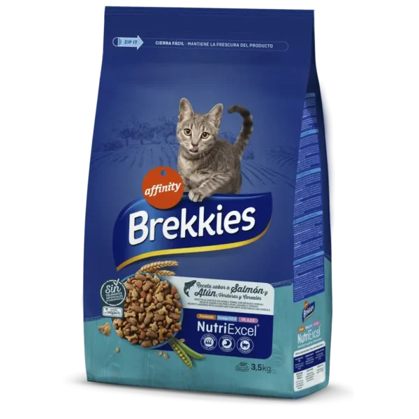 Brekkies excel feline adulto salmón 3.5kg - alimento seco saludable para gatos