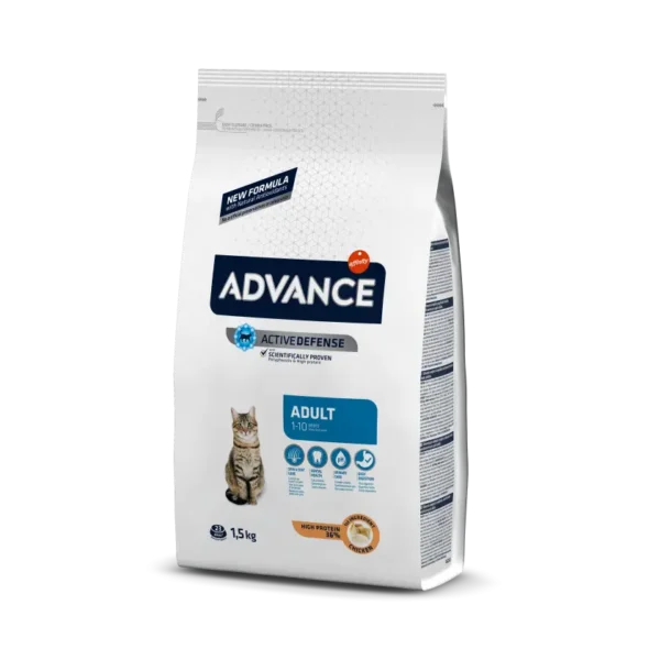 Advance feline adult pollo y arroz 10kg - alimento seco saludable para gatos