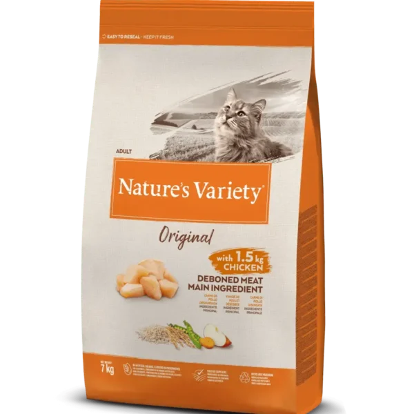 Nature’s v original feline adult pollo 7kg - alimento seco saludable para gatos