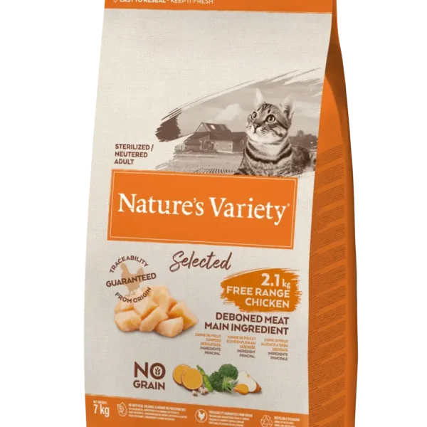 Nature’s v selec feline adult sterilized chicken 7kg - healthy dry cat food