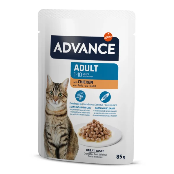 Advance wet adult chicken cat food 12x85g - healthy nutrition for cats