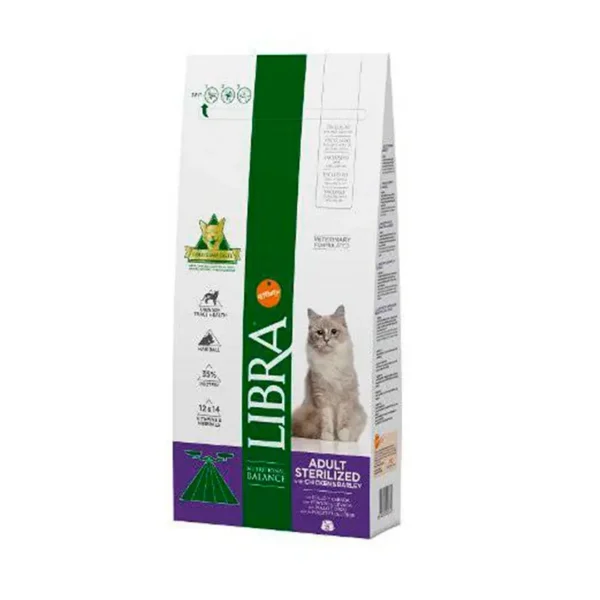 Libra feline sterilised pollo 12kg - alimento seco saludable para gatos esterilizados