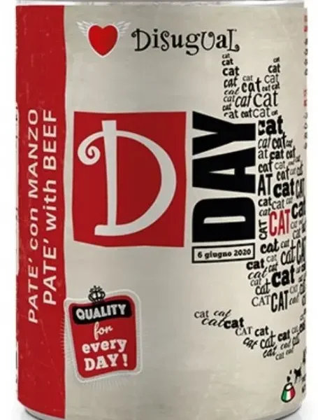 Disugual d-day cat food ternera 6x400g - comida húmeda saludable para gatos