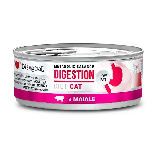 Disugual dieta para gatos: digestión baja en grasa con cerdo - pack 12x85g