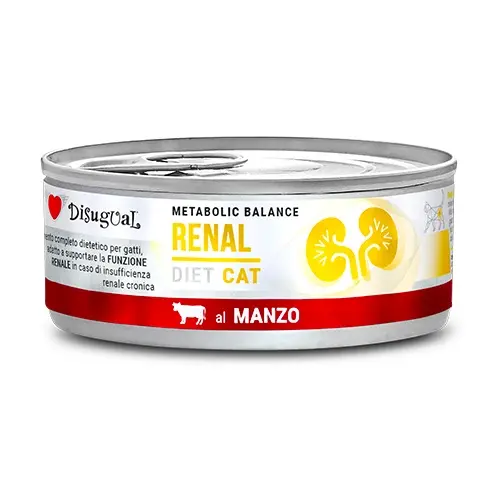 Disugual dieta renal para gatos con ternera - pack 12x85g comida húmeda saludable