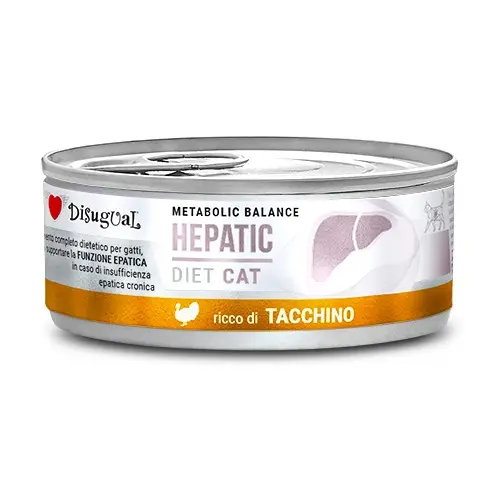 Disugual dieta hepática para gatos - pack de 12x85g de pavo húmedo y saludable