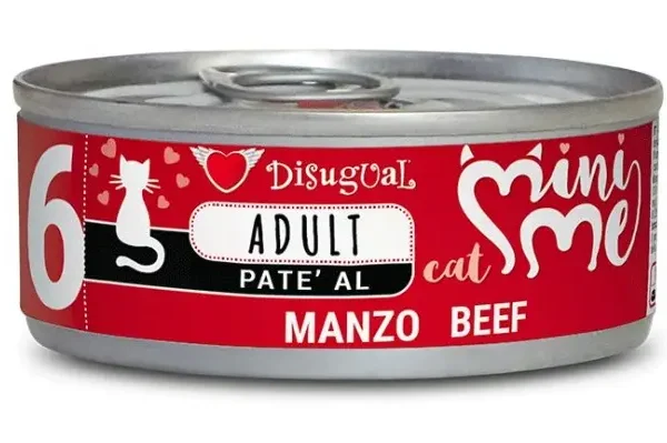 Disugual mini-me cat ternera 12x85 gramos - comida húmeda saludable para gatos