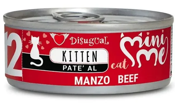 Disugual mini-me kitten ternera 12x85g - comida húmeda saludable para gatos