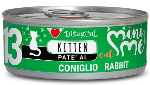 Disugual mini-me kitten comida húmeda de conejo 12x85g - alimento saludable para gatos