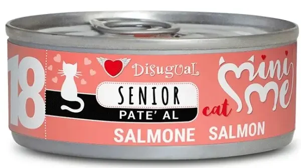 Disugual mini-me senior salmón 12x85g - comida húmeda saludable para gatos mayores