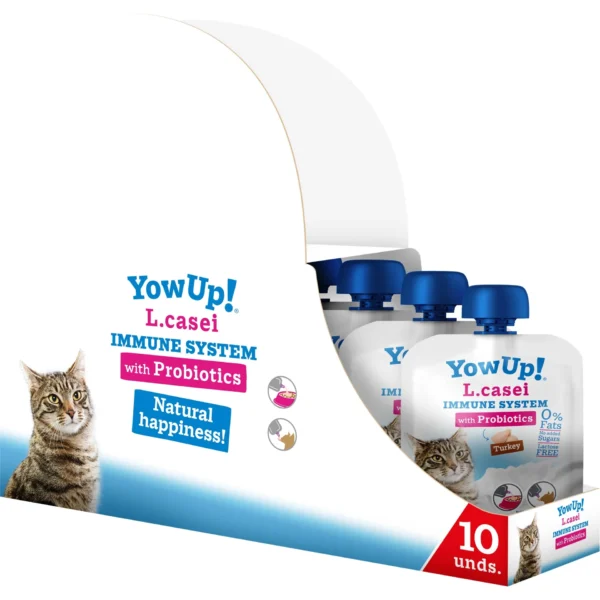 Yow up pouch l.cuei pavo para gatos - caja display 10x85g | comida húmeda saludable