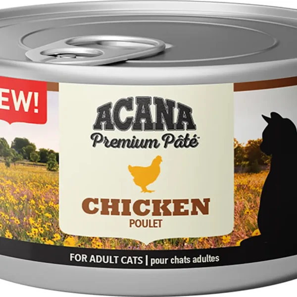 Acana feline premium paté de pollo 24x85g - comida húmeda saludable para gatos