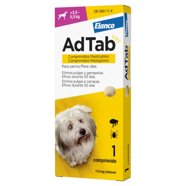 Adtab perro 112mg 2,5-5,5kg masticable 1cpd