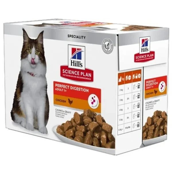 Hill's hsp feline adult perfect digestion pollo 12x85g - comida húmeda saludable para gatos