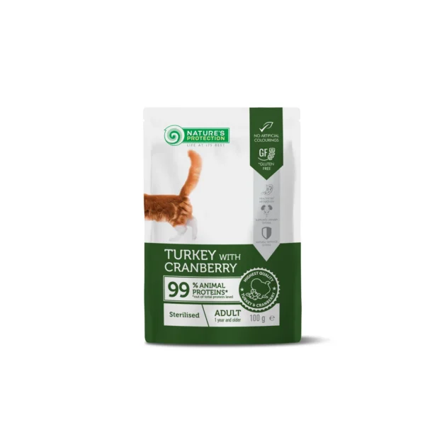 Nature’s p detox cat steri con pavo y arándanos - comida húmeda saludable para gatos 100g