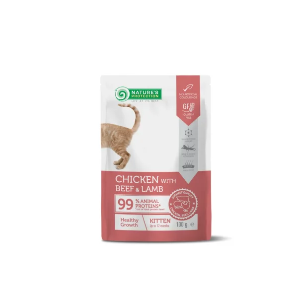 Nature’s p detox cat kitten comida húmeda pollo vacuno cordero 100g - saludable y nutritivo