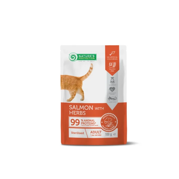 Nature’s p detox cat steri con salmón y hierbas - comida húmeda saludable para gatos 100g