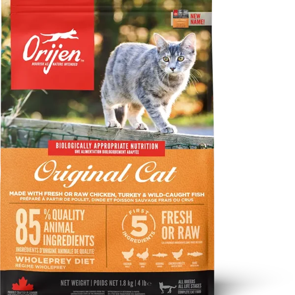 Orijen original cat 5.4kg: alimento seco premium para gatos, rico en proteínas de pollo, pavo y pescado salvaje