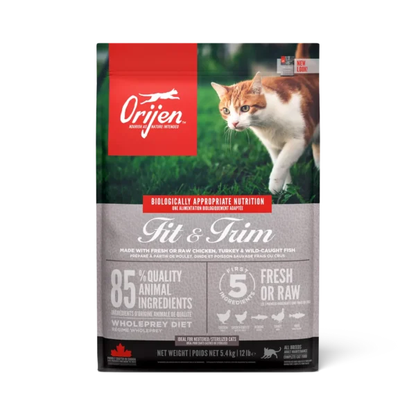 Orijen feline adult fit & trim 5.4kg - comida para gatos con control de peso, alta en proteínas y baja en carbohidratos