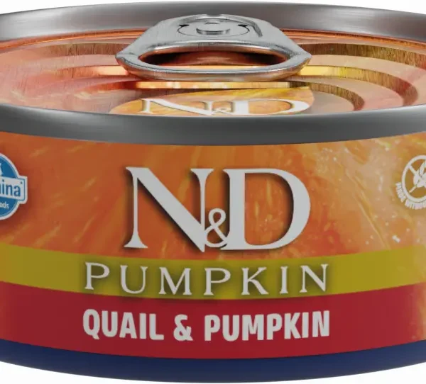 Farmina nd cat comida húmeda de codorniz y calabaza - caja de 30x70g para gatos saludables