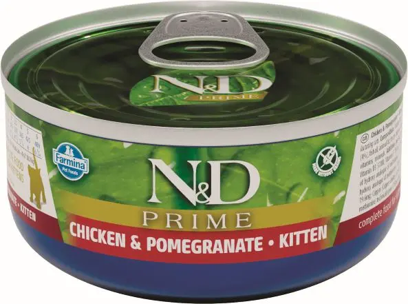 Farmina nd cat kitten prime pollo - caja de 24x70g comida húmeda saludable para gatos