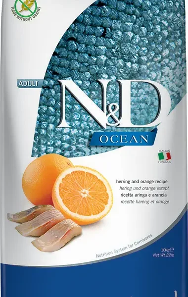 Farmina nd cat ocean arenque 10kg - alimento seco saludable para gatos