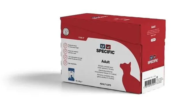 Krmivo pre dospelé mačky Specific Feline FXW-P: Balenie 12 výživných vrecúšok x 85 g
