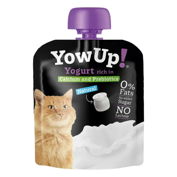 Yow up pouch yogur para gatos - caja display 10x85g | snack saludable para gatos